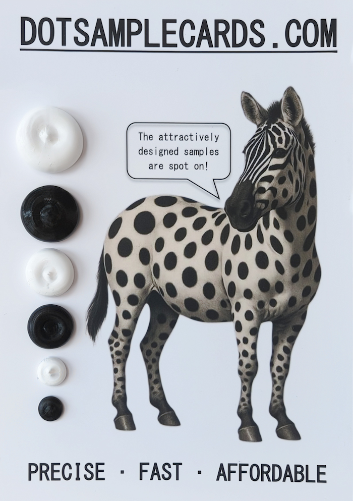 Dotsamplecard.com sample card with multiple samples